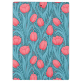 Tulpen in blauw en rood klembord (Achterkant)