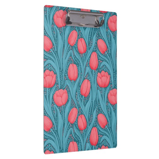 Tulpen in blauw en rood klembord (Rechts)