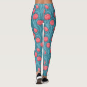 Tulpen in blauw en rood leggings (Achterkant)