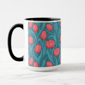 Tulpen in blauw en rood mok (Links)