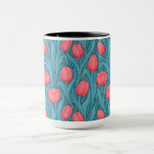 Tulpen in blauw en rood mok (Midden)