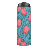 Tulpen in blauw en rood thermosbeker (Voorkant)