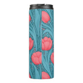 Tulpen in blauw en rood thermosbeker (Achterkant)