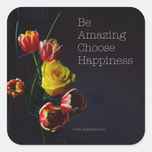 Tulpen in de Dark Square Sticker (Voorkant)