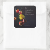 Tulpen in de Dark Square Sticker (Tas)