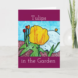Tulpen in de tuin Blank Wenskaart Bedankkaart
