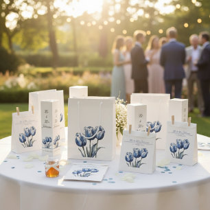 Tulpen in Delfts Blauw aanpasbaar Bedankzakje