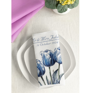 Tulpen in Delfts Blauw aanpasbaar Servet