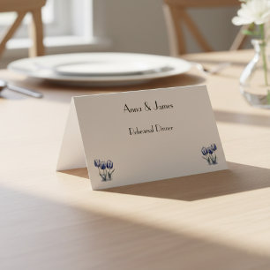 Tulpen in Delfts Blauw aanpasbare kaart