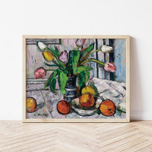 Tulpen in een blauwe vaas George Leslie Hunter Poster