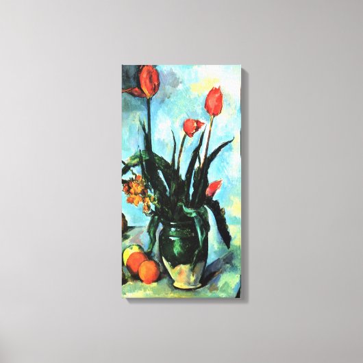 Tulpen in een Vase door Paul Cezanne,  kunst Canvas Afdruk (Voorkant)