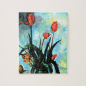 Tulpen in een Vase door Paul Cezanne, kunst Legpuzzel (Verticaal)