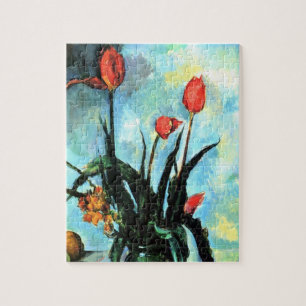 Tulpen in een Vase door Paul Cezanne, kunst Legpuzzel