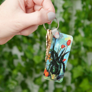 Tulpen in een Vase door Paul Cezanne,  kunst Sleutelhanger