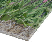 Tulpen in een veld in Holland glas Snijplank (Hoek)