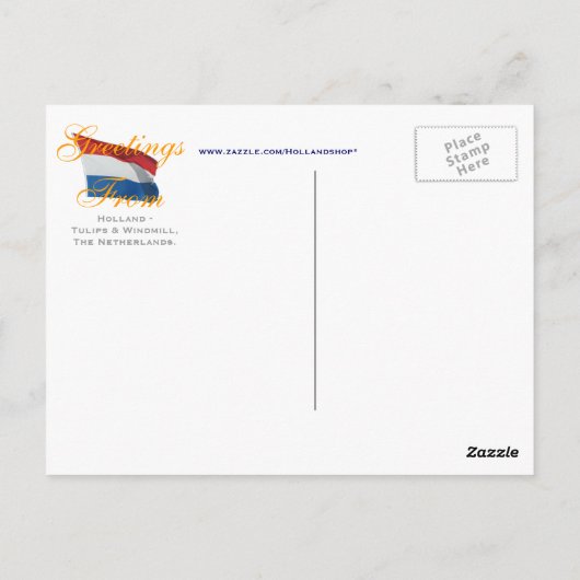 Tulpen in het Briefkaart Holland (Achterkant)