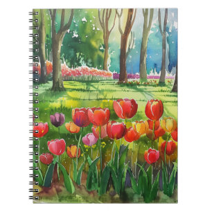 Tulpen in het park notitieboek