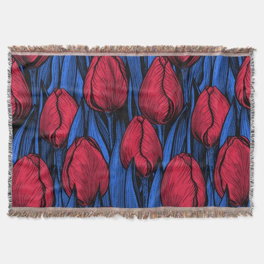 Tulpen in rood en blauw deken (Voorkant)