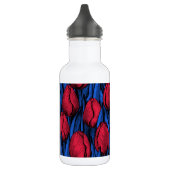 Tulpen in rood en blauw waterfles  (Links)