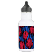 Tulpen in rood en blauw waterfles  (Rechts)