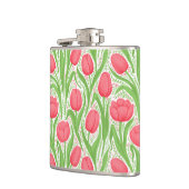 Tulpen in rood en groen heupfles (Links)