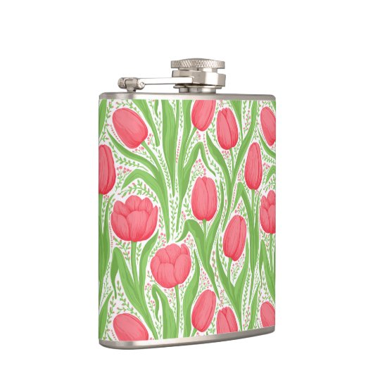 Tulpen in rood en groen heupfles (Rechts)