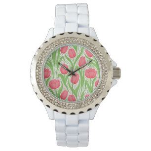 Tulpen in rood en groen horloge