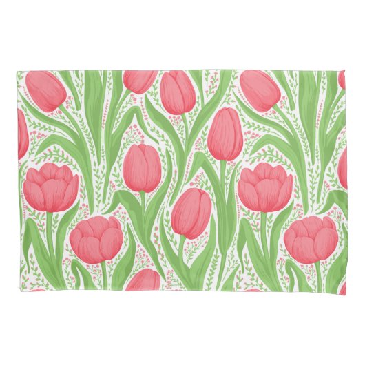 Tulpen in rood en groen kussensloop (Voorkant-Links)