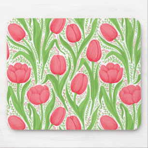 Tulpen in rood en groen muismat