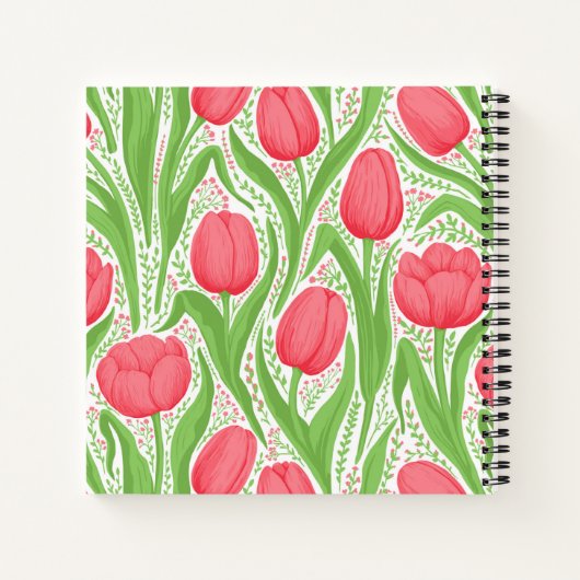 Tulpen in rood en groen notitieboek (Achterkant)