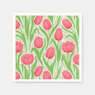 Tulpen in rood en groen servet