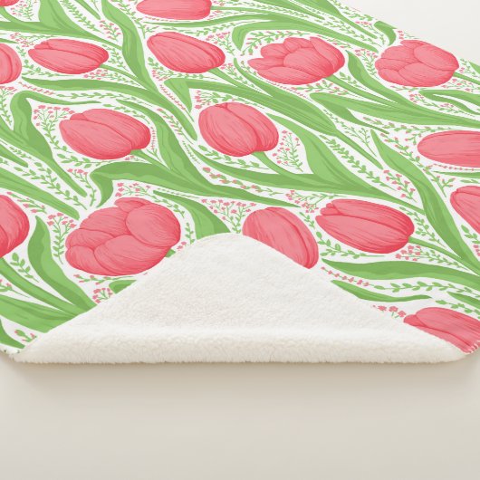 Tulpen in rood en groen sherpa deken (3/4)