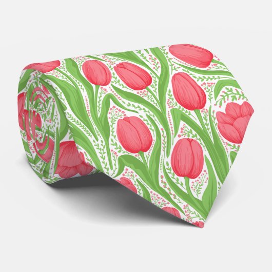 Tulpen in rood en groen stropdas (Opgerold)