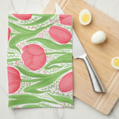 Tulpen in rood en groen theedoek (Quarter Fold)
