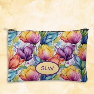 Tulpen in Roze Paars Goud Vintage Alcohol Inkt Etui