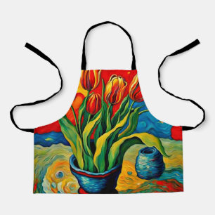 Tulpen in vaas schort