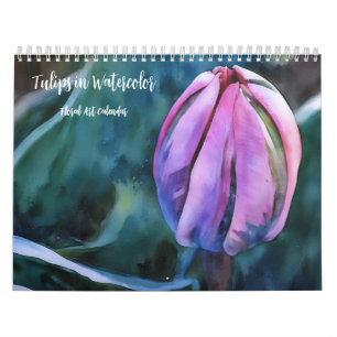 Tulpen in Waterverf Bloemenkunst Kalender