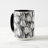 Tulpen in zwart-wit mok (Voorkant links)