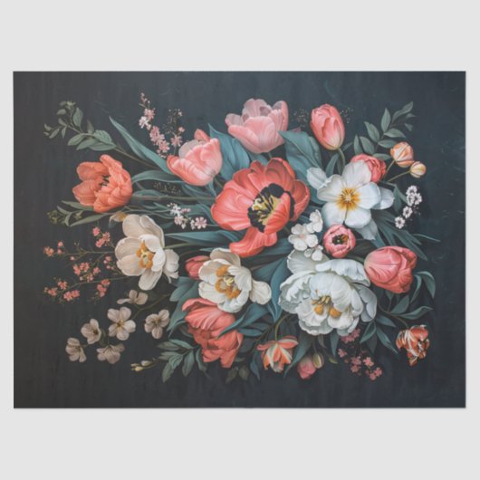 Tulpen Kleurrijke Schilderen Decoupage Tissuepapier (Voorkant)