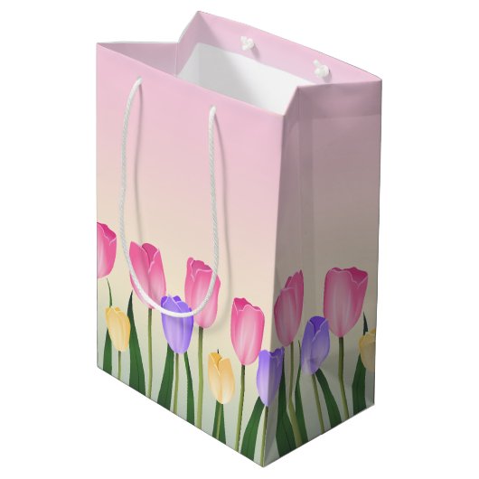 Tulpen Medium Cadeauzakje (Achterkant Gekanteld)
