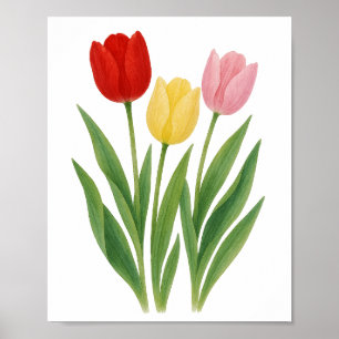 Tulpen Mix Afdrukbaar Bloemstuk Muurkunst Poster