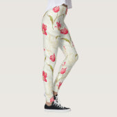 Tulpen ontvouwen crème roze leggings (Rechts)