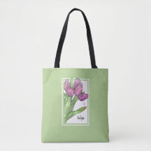 Tulpen op de Canvas tas Sage