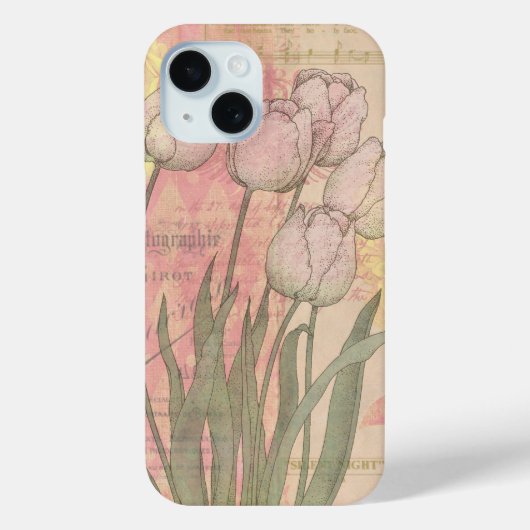  Tulpen op Floral Achtergrond Case-Mate iPhone Case (Achterkant)