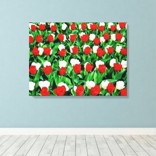 Tulpen op gespannen canvasprint canvas afdruk