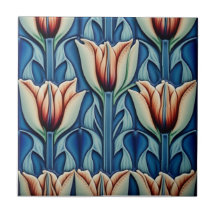 tulpen op mozaïek Art Nouveau Keramische Tegel