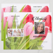 Tulpen-rouwkaart sjabloon (Voorkant / Achterkant)