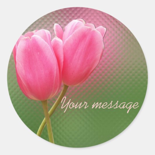 Tulpen samen ronde sticker (Voorkant)