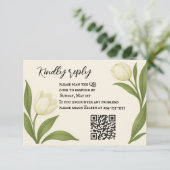 Tulpen Sonate QR Code RSVP Kaart (Staand voorkant)