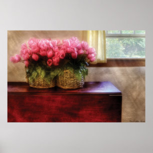 Tulpen - Tulpen bij een raam Poster